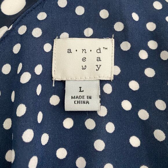 A NEW DAY Women's Polka Dot One Shoulder Midi Dress SZ L - Picture 12 of 13